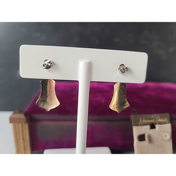 Adrienne Picard Pierced Hammered Dangling Earrings NOS 14KT GF POSTS - Picture 10 of 10